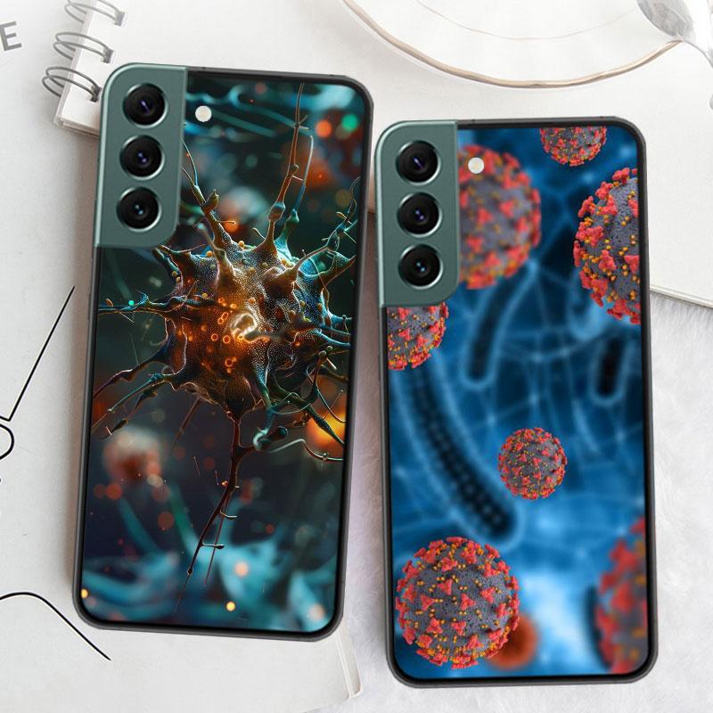 Microscope Virus Close Up Phone Case For Samsung A15 A25 A35 A55 Galaxy A12 A22 A32 A52 A72 A54 A34 A24 A14 A53 A33 A23 A13 A73