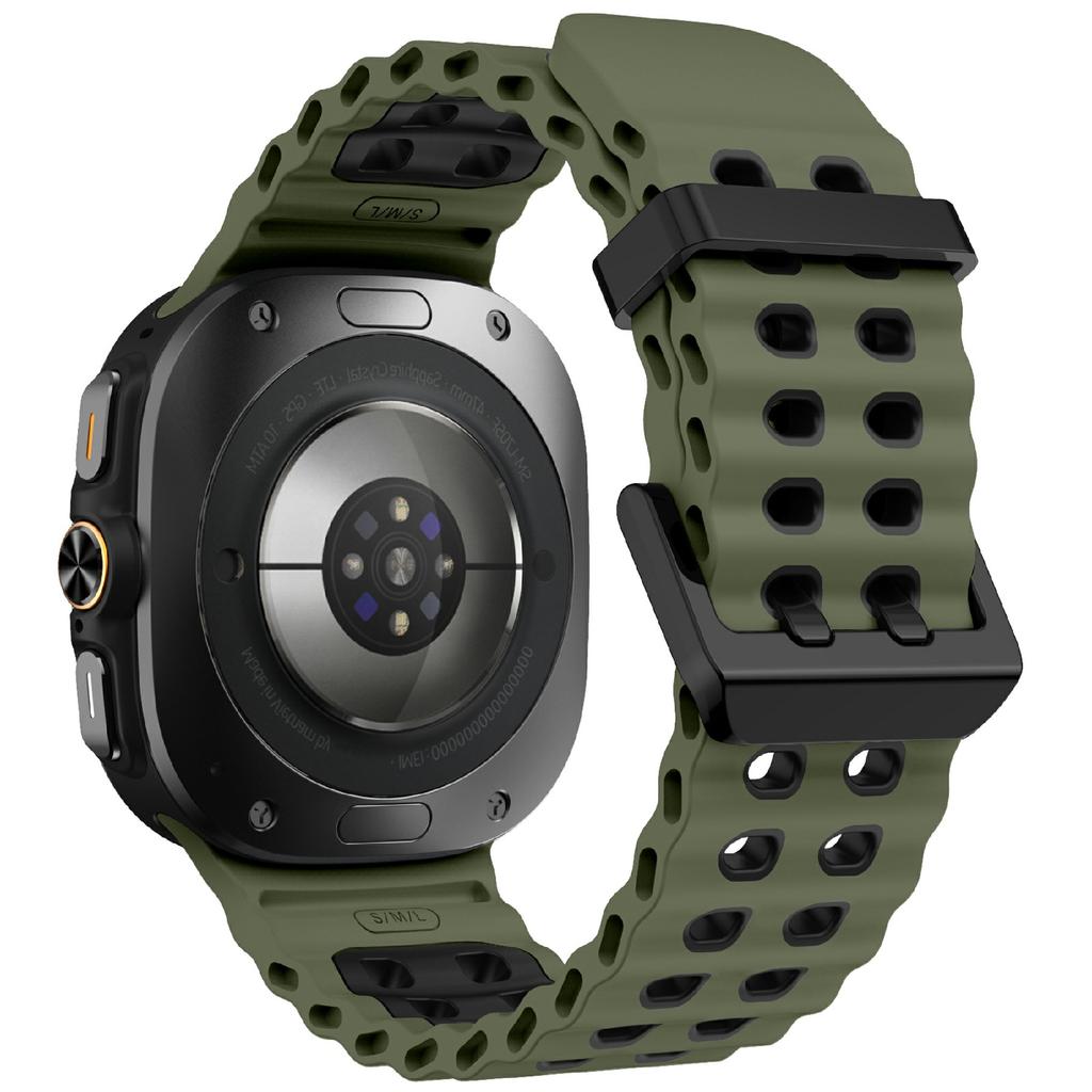 KALEBOL For Samsung Galaxy Watch Ultra 47mm Silicone Watch Band Dual Color Ocean Wrist Strap