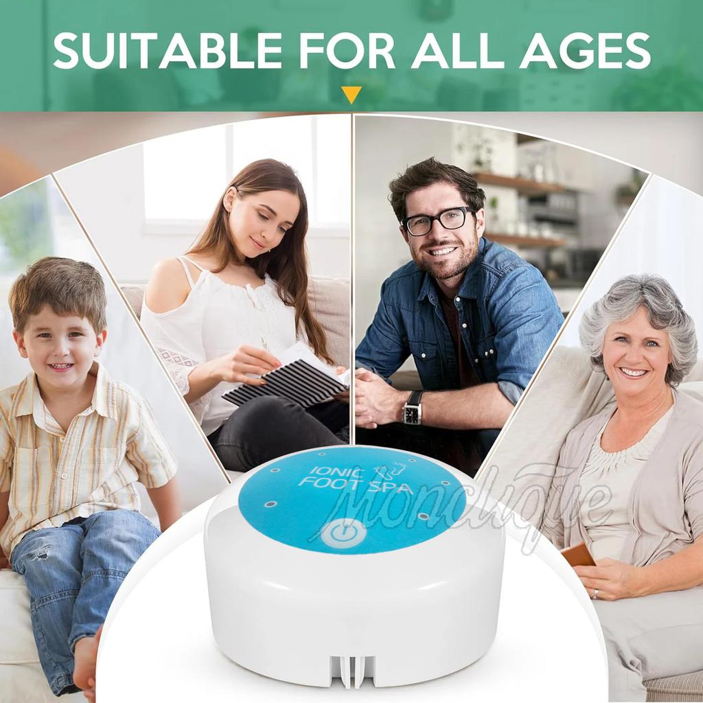 Ionic Detox Footspa Bath Machine Set Hydrogen Enhanced Foot Soak Foot Spa Bath Massage Deep Tissue Clean Vibration Arrays Aqua