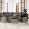 VidaXL Ensemble de canapé de jardin de 8 pièces avec coussins gris en poly rotin 3348595