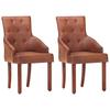 Day and Night - Day and Night Dining Chairs 2 Pcs Genuine Goat Leather Brown