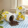 Lemon Patterned Ceramic Storage Jar 1000ml Large Capacity Storage Tank Tea Coffee Beans Candies Kitchen Seasoning Spice Jars
