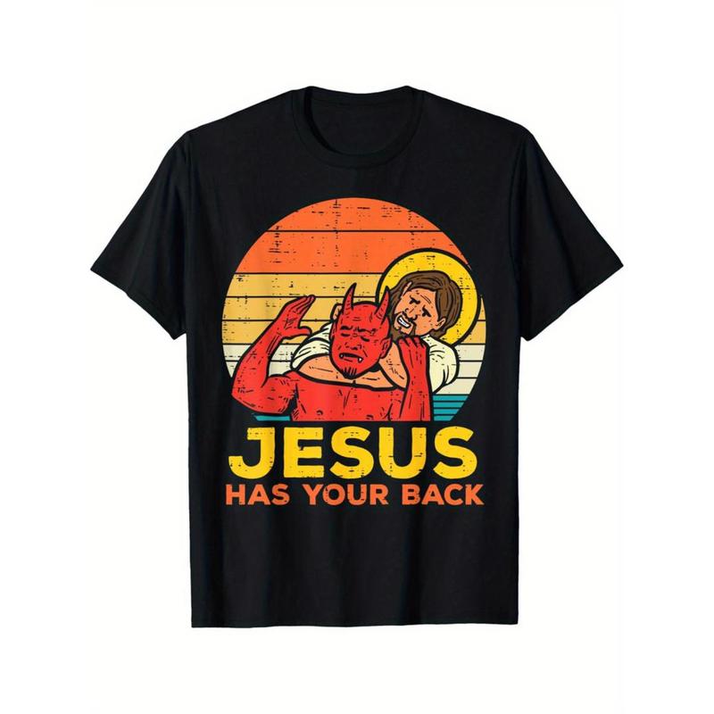 Jesus Has Your Back Jiu Jitsu Retro Christian Unisex T-Shirt XL