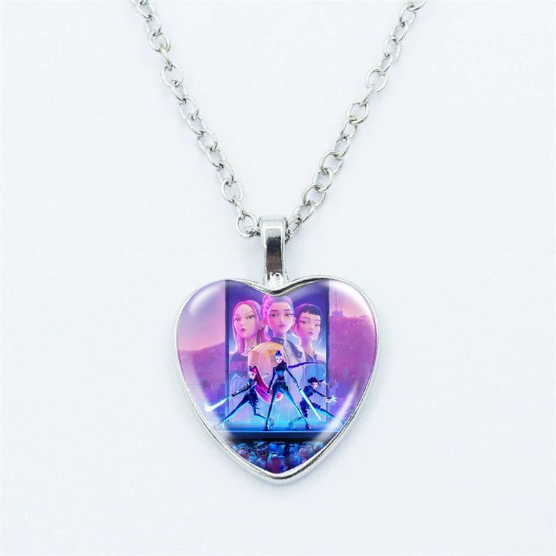 2025 Kpop Dämonenjäger Halsketten-Armband-Set Mädchen Kawaii Anime Kette Armband Kinder Cosplay Schmuck Zubehör Anhänger