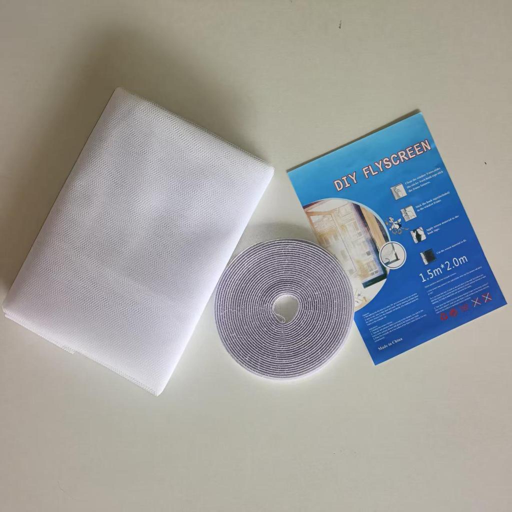 Summer Mosquito Protection Self-Adhesive Window Screen - Easy Install Mesh with Velcro