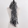 New Lady Knitted Real Rex Rabbit Fur Tassel Scarves Women Winter Warm Natural Rex Rabbit Fur Muffler Thick Knit Real Fur Scarf