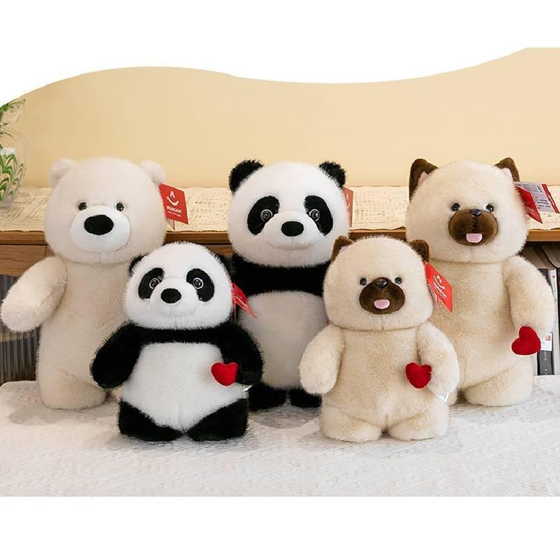 Cute Panda Plush Toy Original Design Soft Short Plush Stuffed Animal Birthday Gift 30cm