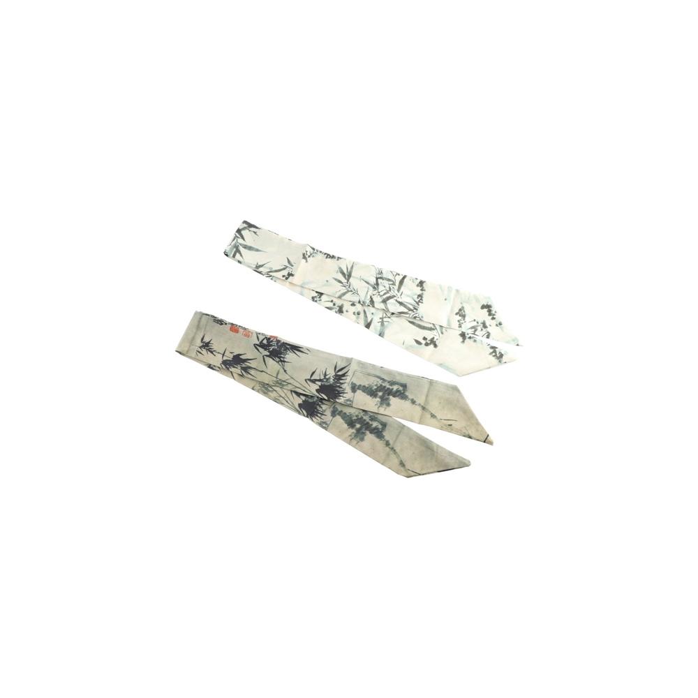 Ribbon Ink Painting Silk Scarf Long Ancient Hair Band Elegant Ribbon Headband  Lady