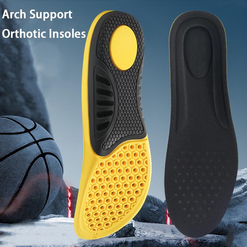 1 Pair Arch Support Inserts TPU Orthotic Shock Absorbing Insoles Breathable Cushion Sport Insole for Plantar Fasciitis Flat Feet