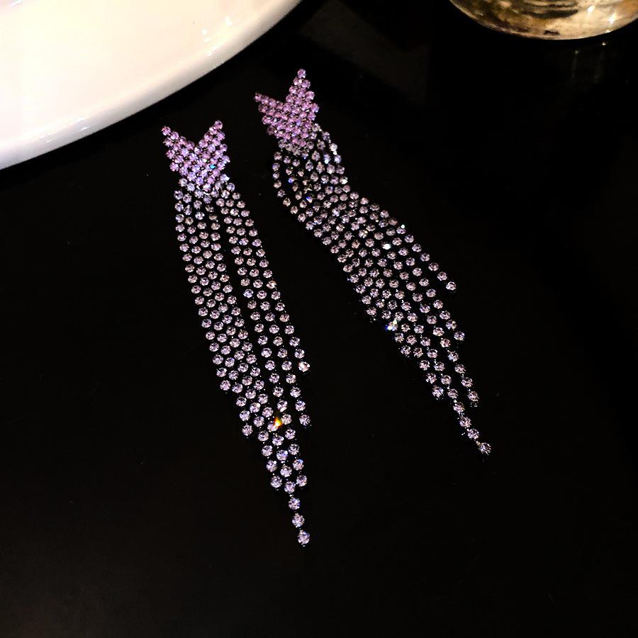 Silver Needle Heart Zircon Rhinestone Earrings - High-End Fashion Design