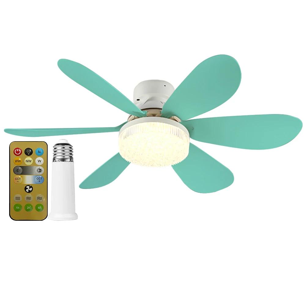 E27 Fassung Ventilator LED Licht E27 Sockel 42cm Innen Deckenventilator Licht Dimmbar Flacher Deckenventilator für Schlafzimmer Wohnzimmer Küche