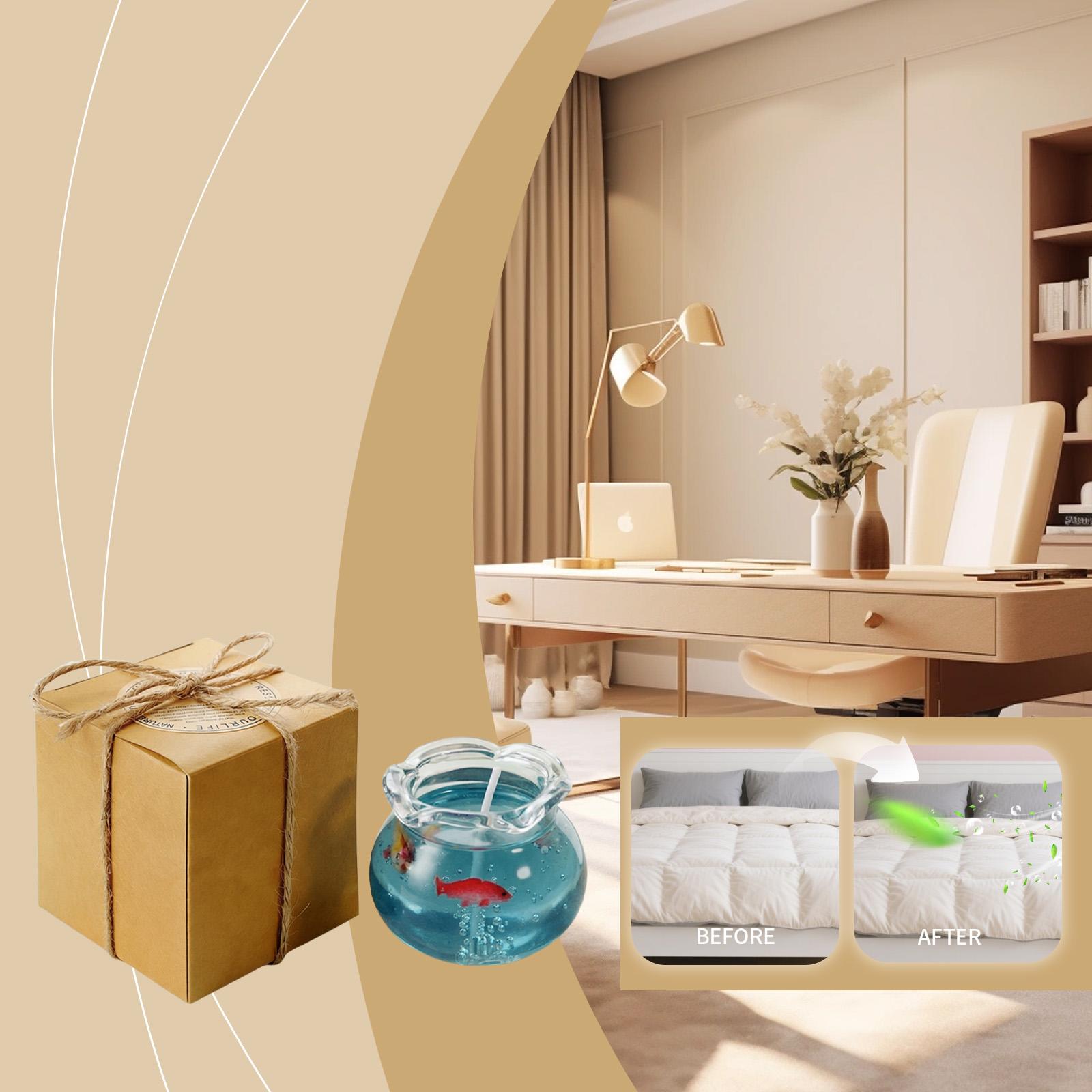 Jelly Wax Fish Tank-shaped Aromatherapy Candle Compact Home Decoration Candle With Long-lasting. One Size синий