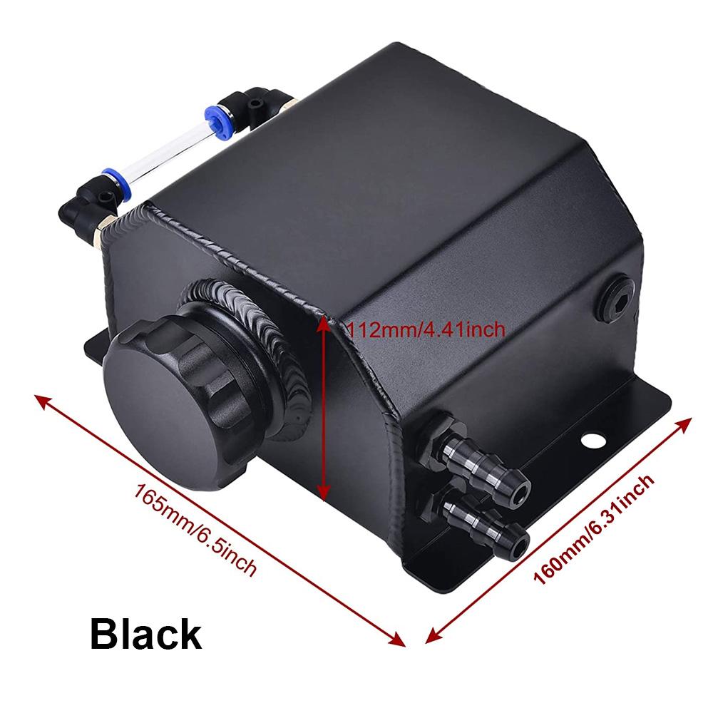1L Silver Aluminum Coolant Radiator Overflow Recovery Water Tank Bottle with Cap чёрный