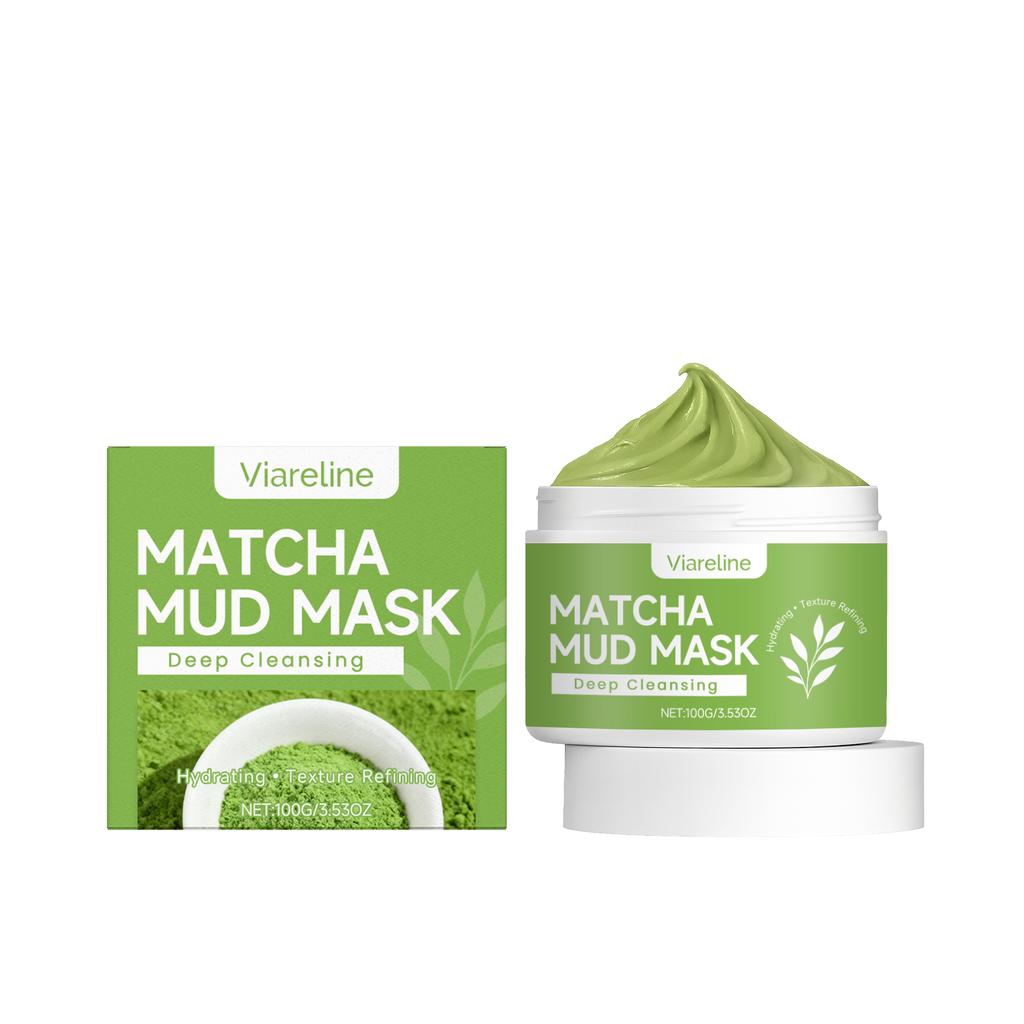 Matcha Schlammmaske Tiefenreinigung Porenverfeinerung Ölkontrolle Mitesserentferner Aufhellend Feuchtigkeitsspendend Beruhigend Erfrischende Gesichtsmaske