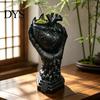 Personalized Window Display Hand Holding Human Heart Organ Vase, Gothic Anatomical Shaped Niche Style Ornament Spooky Halloween Desktop Flower Pot for