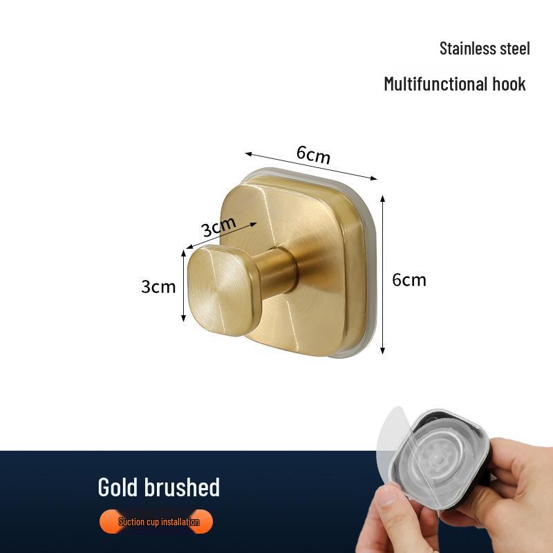 Stainless Steel No-Punch Vacuum Suction Cup Hook for Kitchen & Bathroom