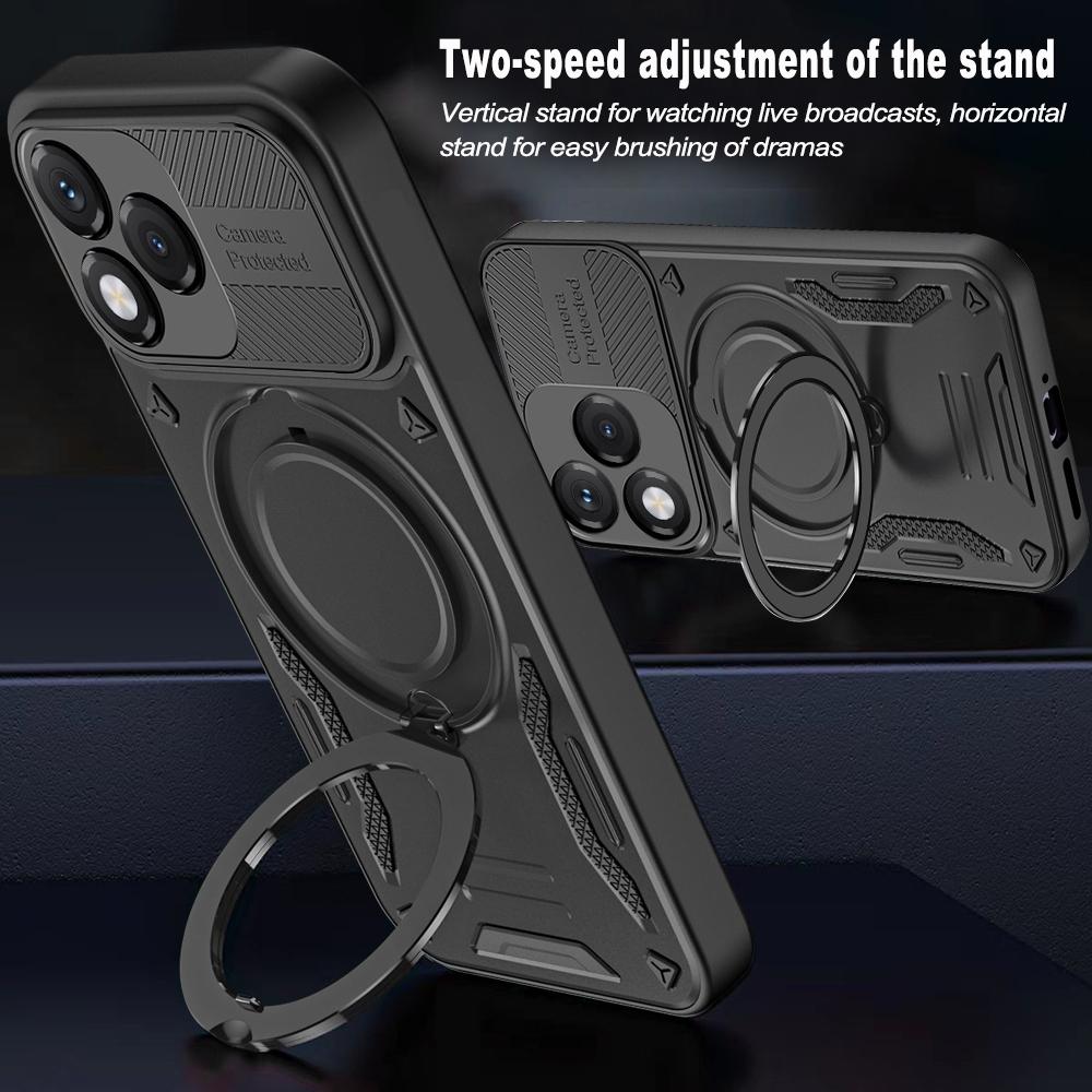 For Honor 400 Lite 5G Magnetic Case Shockproof TPU + PC Phone Back Cover with Kickstand