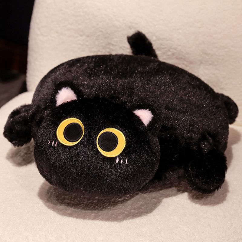 

TreasuringU Cute And Charming Cat Plush Toy Pillow Cushion Gentle Colorful Cat Stuffed Playthings Cartoon Animal Plush Doll Office Home Decor Gifts 40x50cm чорний