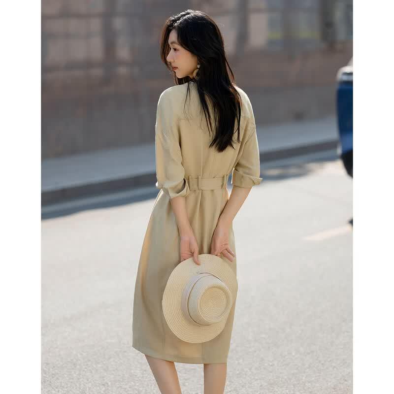 Demana Urban Chic V-neck Trench Dress S