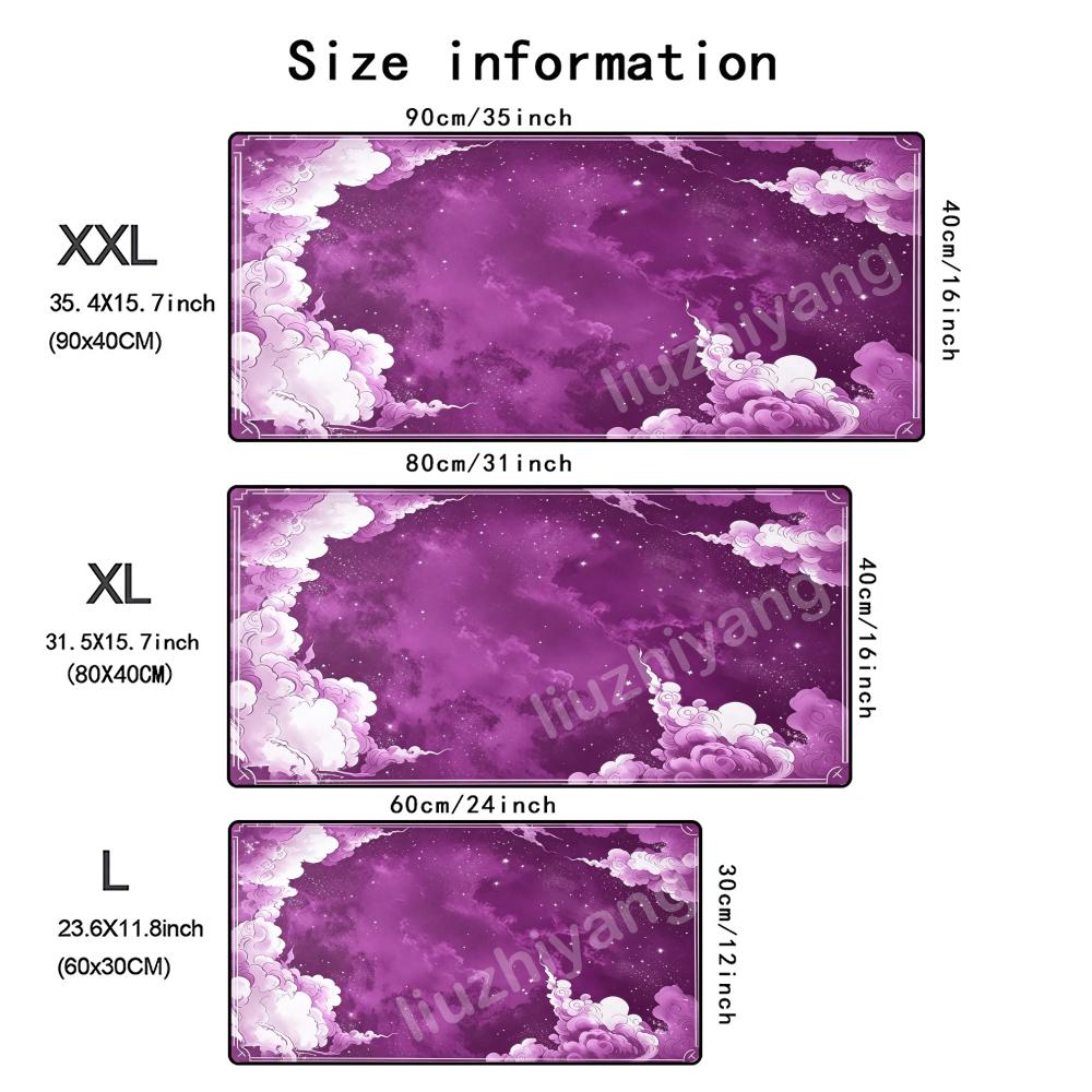 Cloud Starry Sky Mouse Pad Large Computer Office Game Table Mat Rubber Anti-slip Stitched Keyboard Mats 90x40 XXL Desk Pads