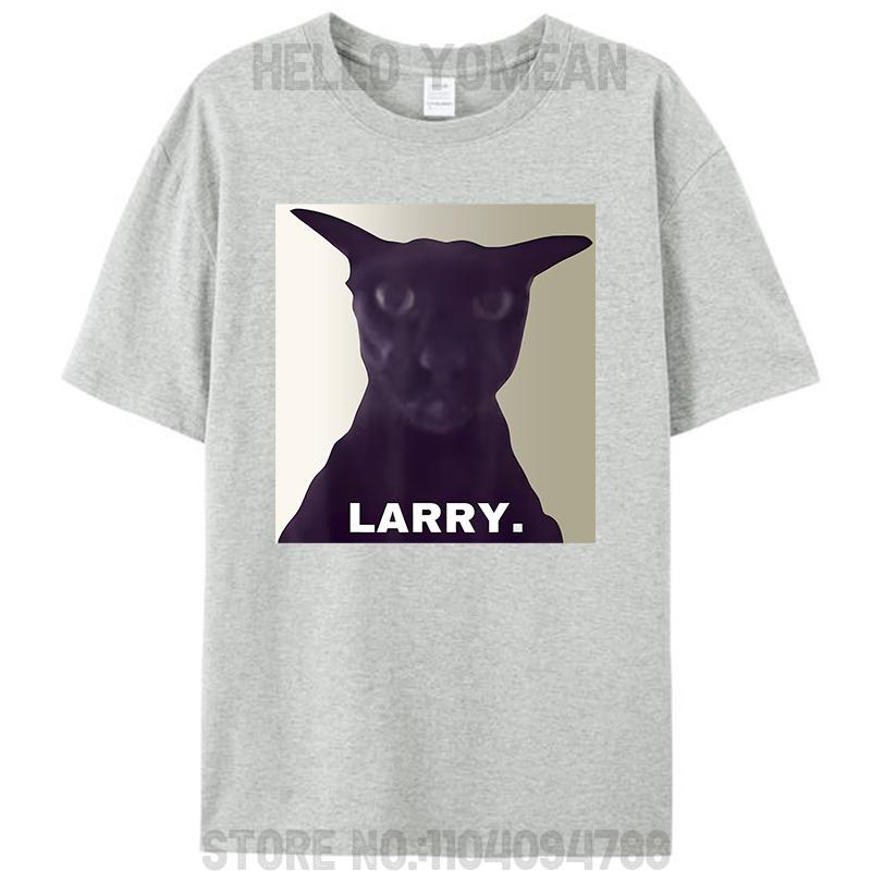 Funny Evil Larry Cat Dank Brainrot Silly Cat Meme Sarcastic Unisex Cotton T-Shirt Women Men's Tee Tops