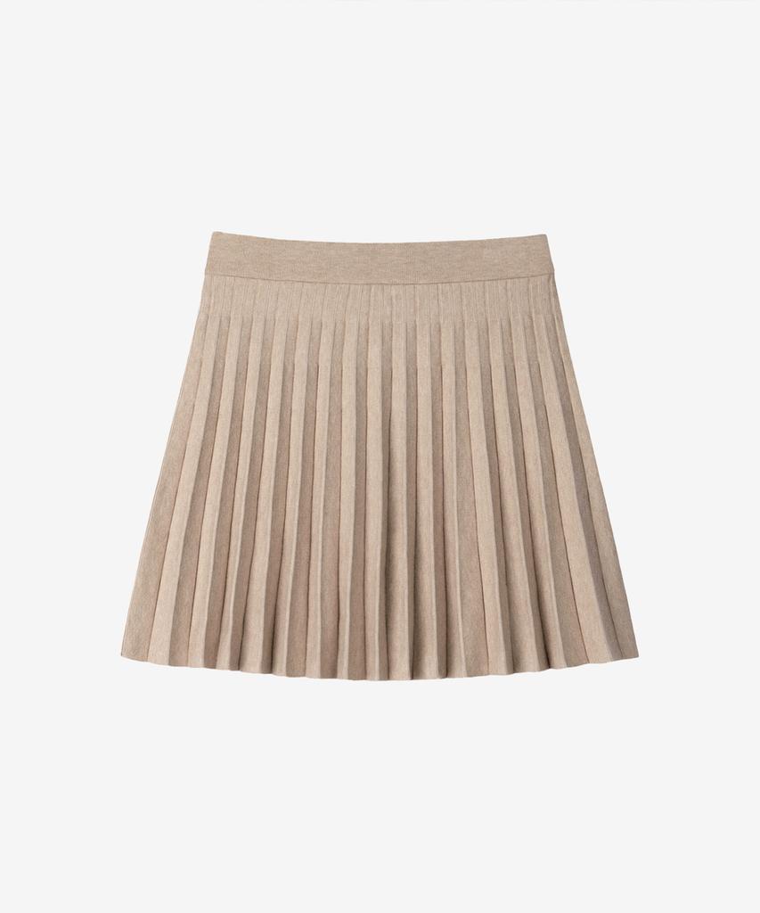 Basica Pleated Knit Skirt (Beige)