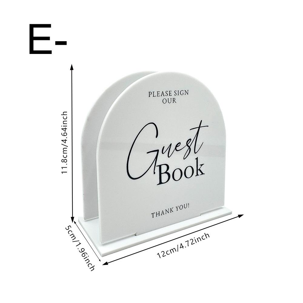 Half Circle Golden Mirror Acrylic Welcome Signs for Wedding Party Durable Waterproof Tabletop Napkin Storage Rack