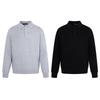 Mens Solid Cable Knit Polo Sweater Loose Fit Streetwear Vibe