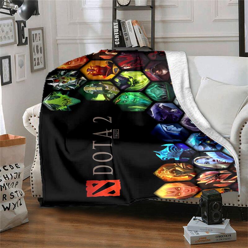 Dota 2 Flannel Blanket Soft Warm All-Season Throw, Design for Camping, Car Travel, Hiking Sofa, Bed, Office Perfect Gift for Parties