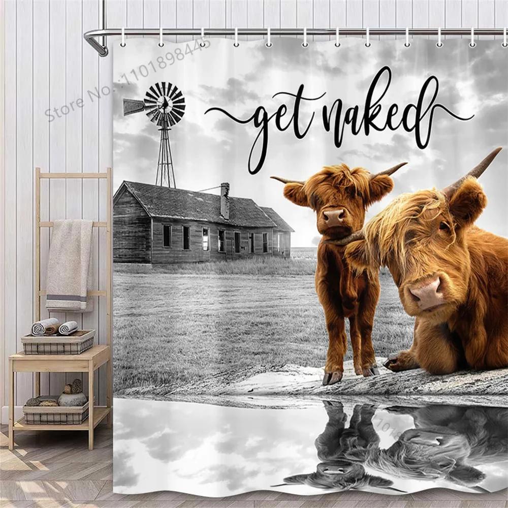 Lustiger Tier Duschvorhang Badewanne Yak Kuh Esel Dschungel Wildtiere Modern Minimalistisch Toilette Lesen Ziege Badezimmer Duschvorha