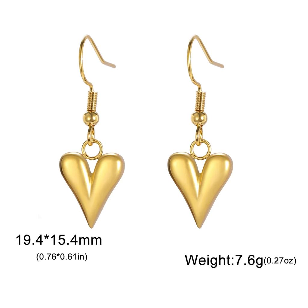 Cazador Stainless Steel Heart Women's Earrings Drop Dangle Earrings Jewelry 2026 Trend Wedding Party Birthday Gift New Wholesale
