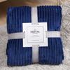 Solid-Color Mink Fleece Striped Blanket Flannel Blanket Thickened Yoga Blanket