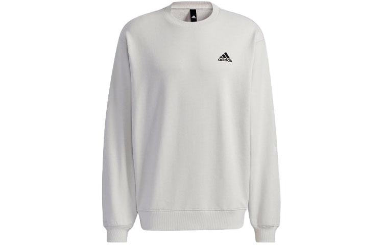 Adidas Sweatshirts Men s Light Gray Crew Neck Moderate Regular H37068 XXL