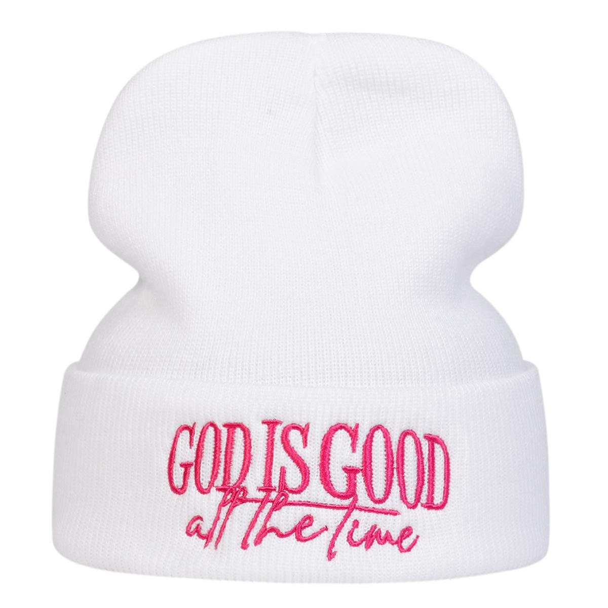 

Надпись БОГ БЛАГ Вязаная шапка Унисекс Теплые уличные шапки Мужские Хип-хоп кепки Холодная шапка белый