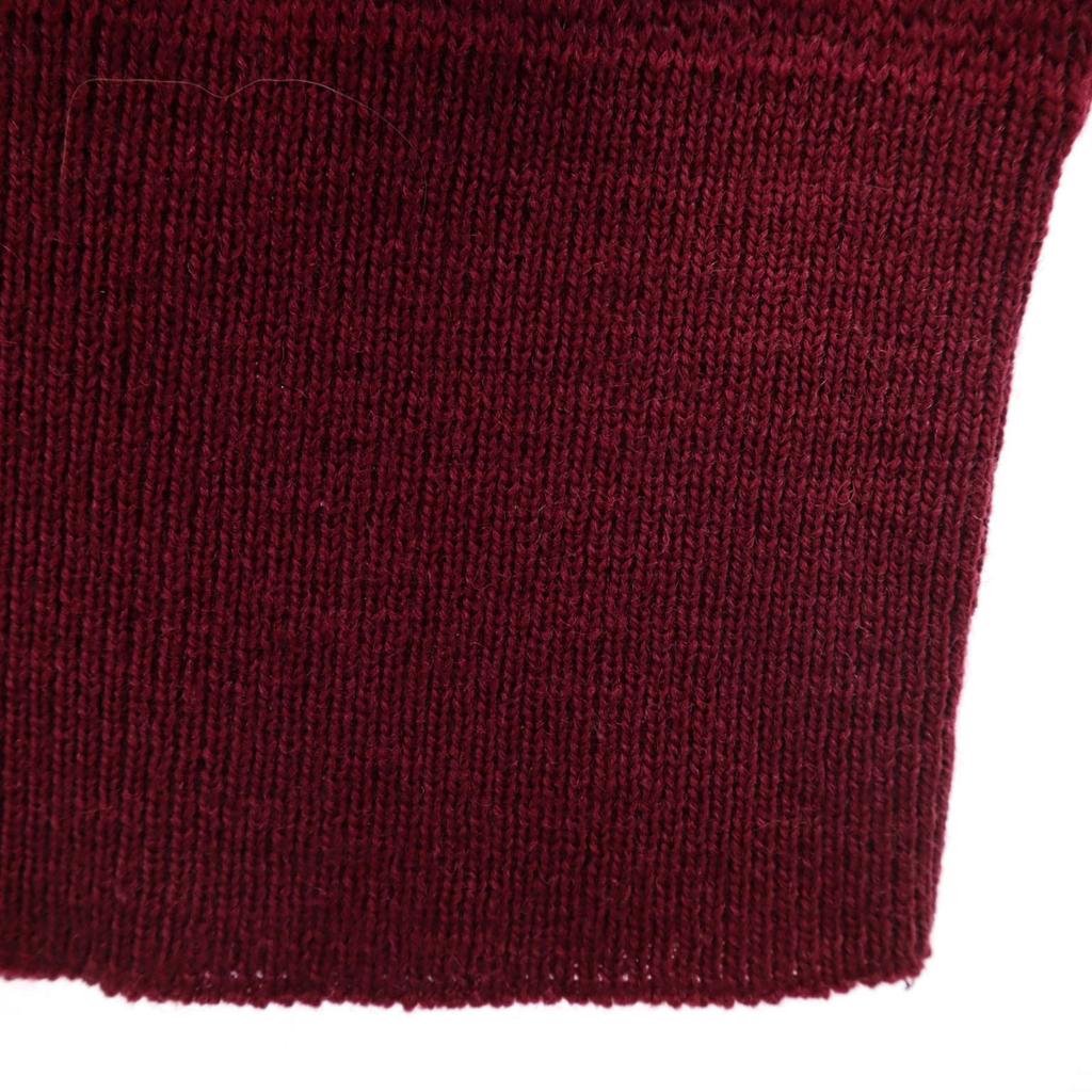 30s Vintage Emblem Pattern Long Sleeve Sweater Bordeaux Knit Men's Used