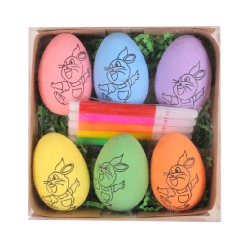 Colorful Plastic Easter Eggs DIY Hand Painting Craft Set Artistic Decorative Eggs for Home Holiday Decor Party Craft Accessories