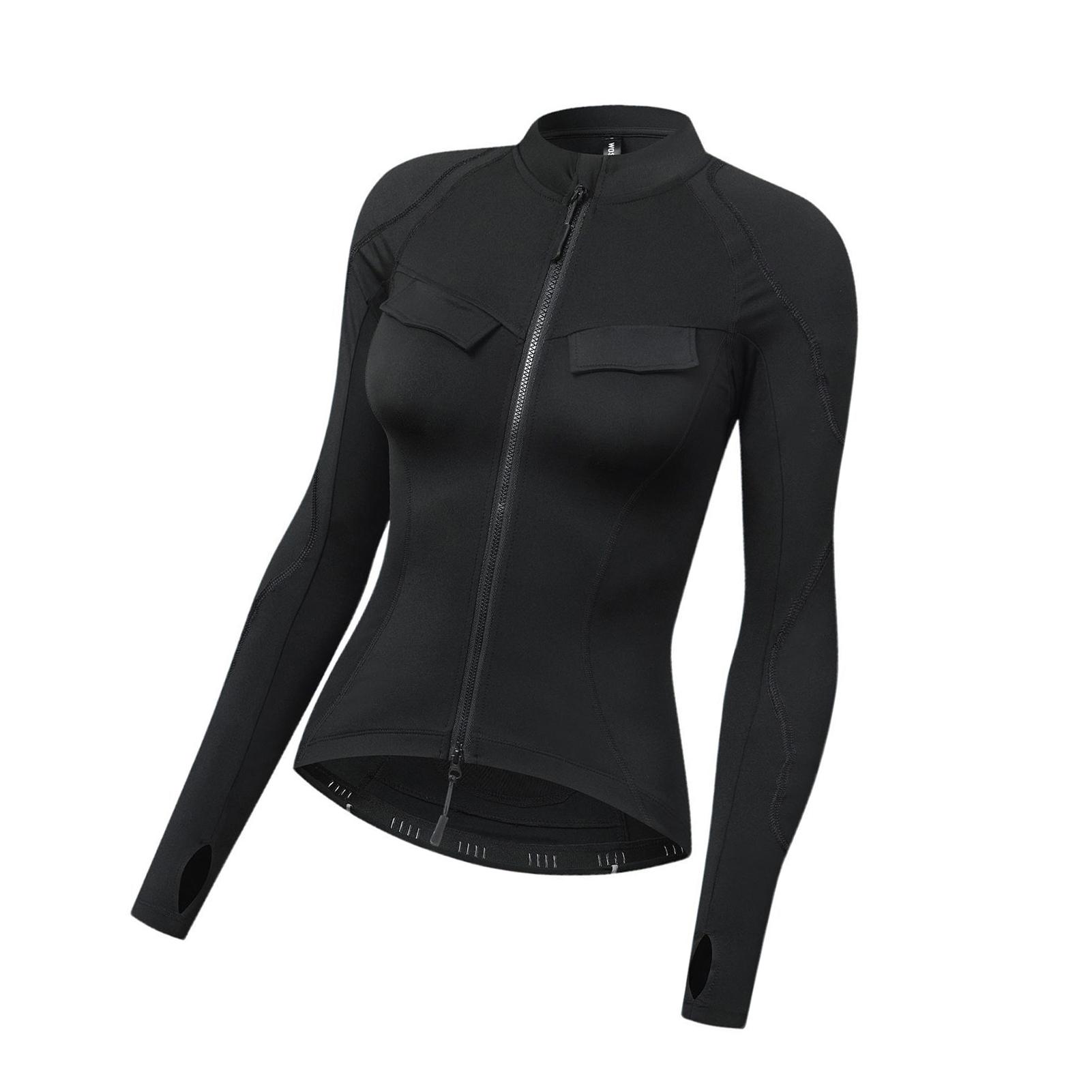 Veste d'équitation d'hiver pour femme Doublure polaire Manteau de motard chaud avec trou pour le pouce Protection contre les intempéries Rembourrage amovible Yoga M