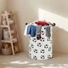 Collapsible Laundry Basket With Handles Large Capacity Dirty Clothes Basket Foldable Football Print Storage Bucket Laundry Room