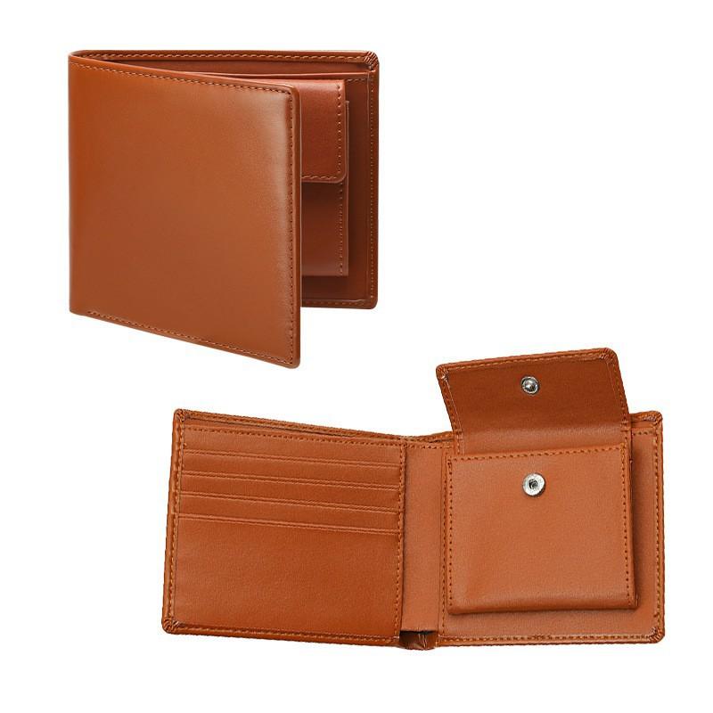 Men's Carbon Fiber Pattern Wallet Two-fold Genuine Leather Multi-slot Change Position Short Clip
