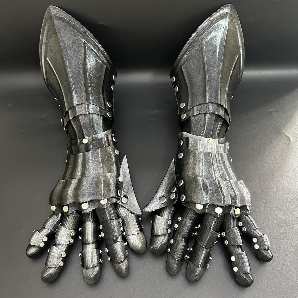 Impression 3D Armure de Bras Mécanique Multifonctionnelle Gants Longs en Plastique Techwear Vintage Médiéval Armure de Main Costume Cosplay