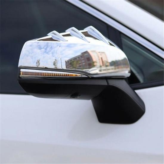 Chrome 2PCS Car Side Rearview Mirror Cover Trim For Toyota Highlander 2021-2024