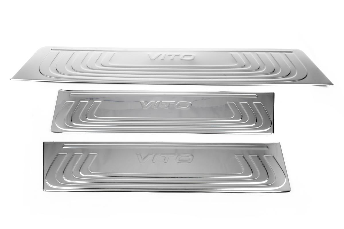 

OmsaLine interior treadplates (3 pcs, stainless) for Mercedes Vito/V-class W447 2014-