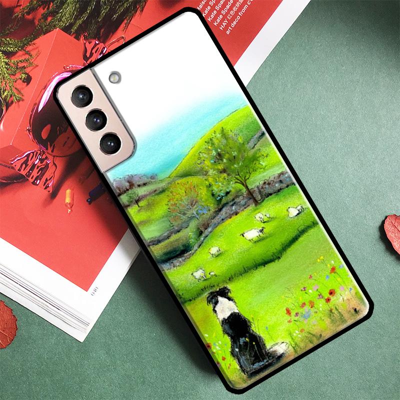 Border Collie Dog Phone Case For Samsung Galaxy S25 Ultra S9 S10 S20 S21 S22 S23 Ultra Plus S24 FE Back Cover