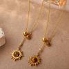 Fashion Trend Dolphin Sunflower Clavicle Chain Simple Niche Stainless Steel Retro Necklace