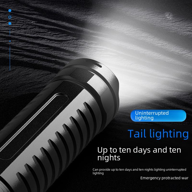 Douyin Cross-Border Multi-Function TYPE-C Rechargeable Dual-Mode LED Flashlight with Long-Range White Laser Light.