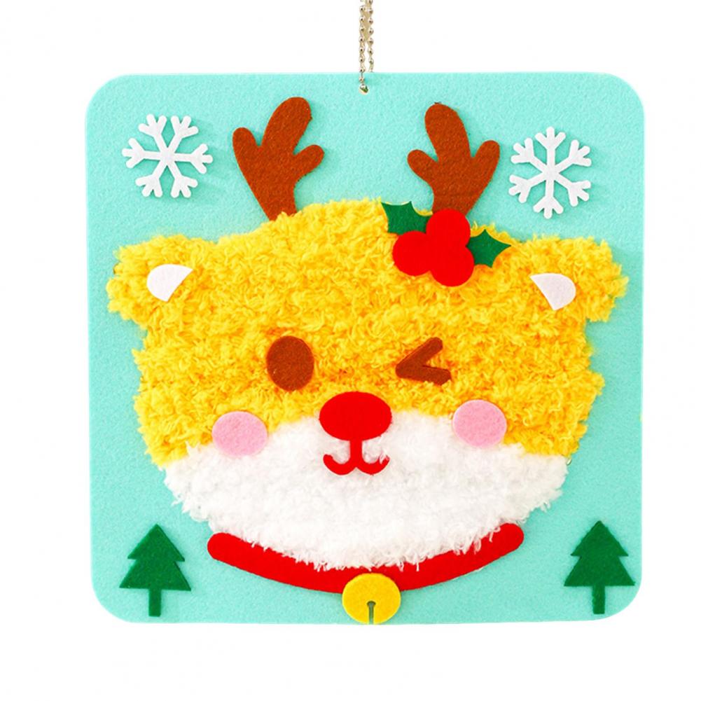 

Handmade Christmas Decor Christmas Embroidery Kit for Beginners Cute Tree Stocking Santa Stitching Projects with Patterns Tools оленевий