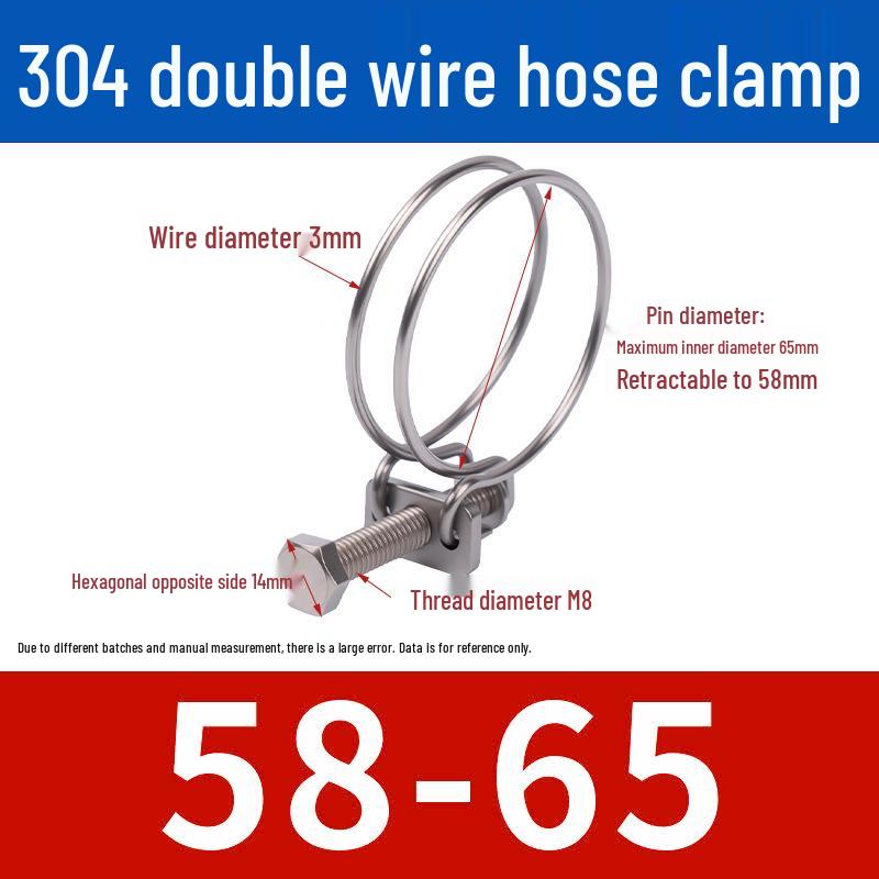 Doppeldraht-Schlauchschelle aus Edelstahl für Feuer-, Wasser-, Gasleitungen - Verdickt