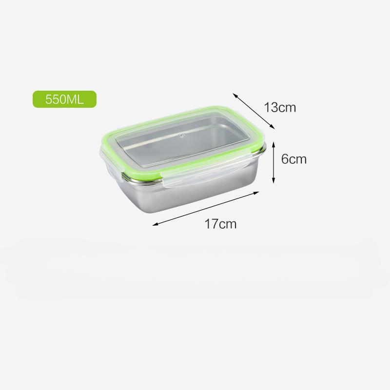 Stainless Steel Food Preservation Box Refrigerator Frozen Crisper Sealed Bento lunch Box Kitchen Food Storage Container With Lid