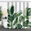 Shower Curtain Waterproof And Mildew-Proof 3D Digital Printing Plant Printing Shower Bath Bathroom Partition Curtain Free Punching
