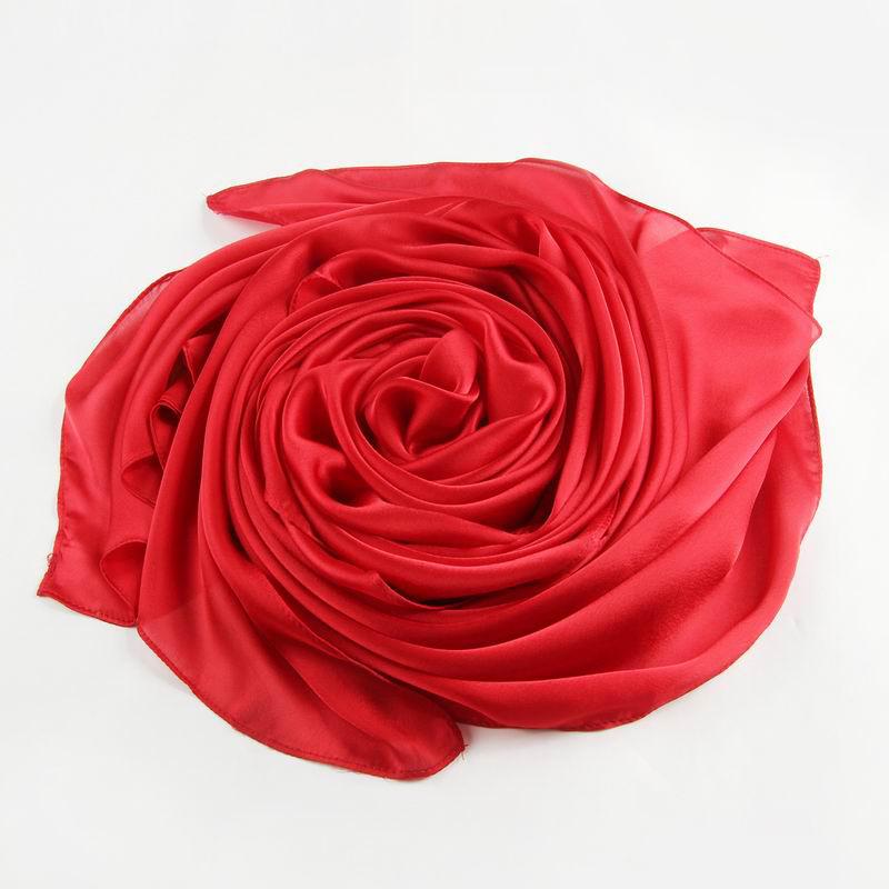 Women's Versatile Long Satin Scarf - Solid Color, Summer Sunscreen Shawl